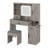 Farmhouse Vanity Makeup Desk With Charging Station, Vanity Desk With Lights Mirror And Drawers-1169188142