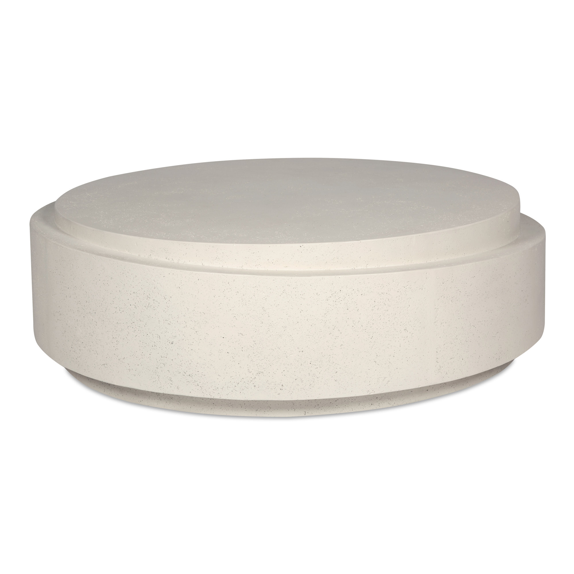Anwil 48'' Stone Outdoor Coffee Table, White