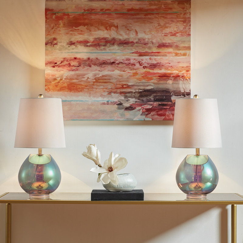 Mercer41 Hanneke Radiant Luminescence: Iridescent Glass Table Lamp