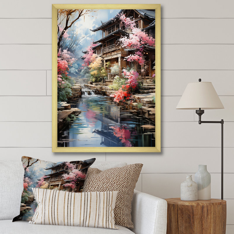 Koome China Silk Road, reproduction d'art sur toile, H 44 po x l 34 po x P 1,5 po, Encadrement doré