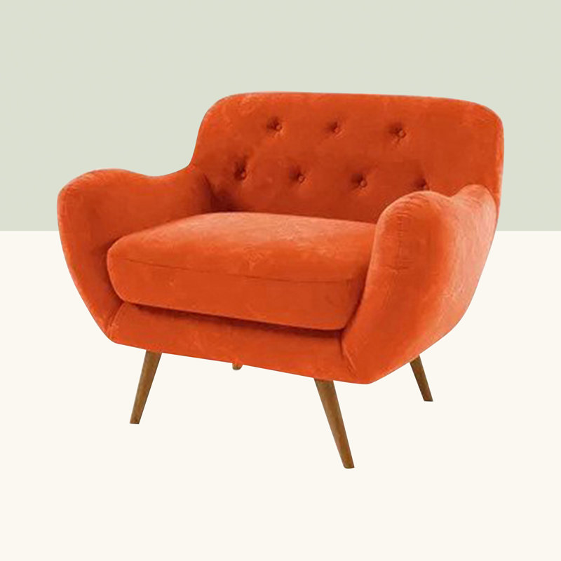Jefferson Upholstered Armchair, Orange