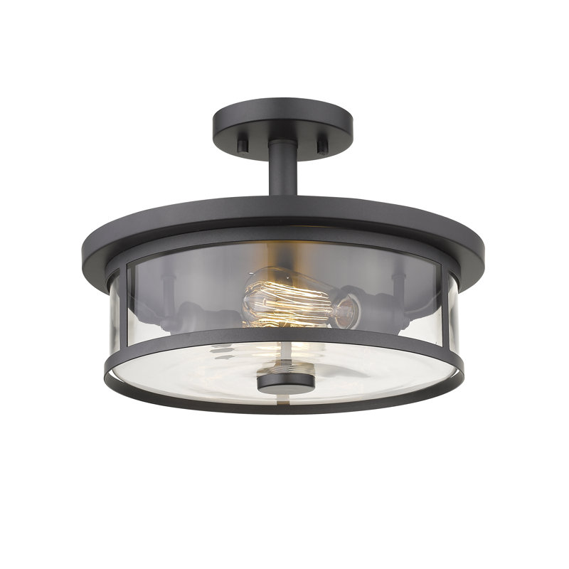 Plafonnier semi-encastré cylindrique 13,75 po Attah, Bronze