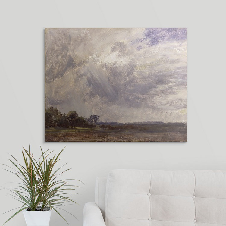 «Landscape with Gray Windy Sky, c.1821-30» par John Constable - impression, H 38 po x l 48 po x P 1,5 po, Toile