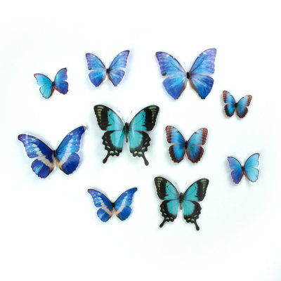 Embellissements papillons bleus
