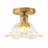 Seyler 1-Light Floral Glass Semi-Flush Mount Ceiling Light for Hallway