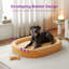 Lit orthopédique pour chien avec mousse à mémoire de forme et canapé avec traversin, housse lavable à la machine, lit pour chien confortable-1184581437-1184581434