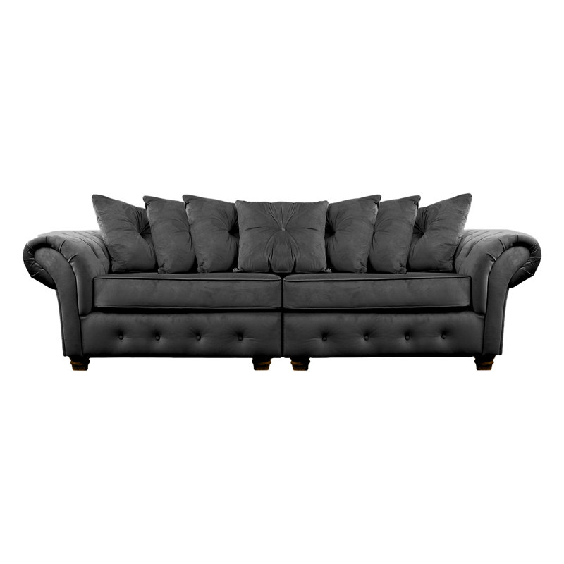Lila 2 Seater Velvet Sofa, Charcoal