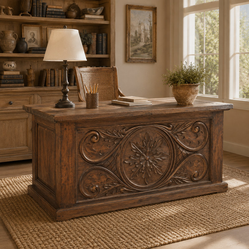 The Montpellier Hand Carved Executive Desk