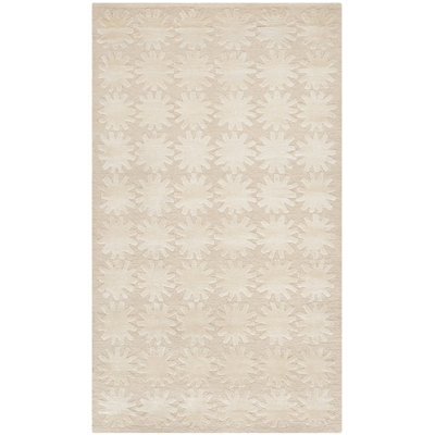 Tapis ivoire / beige noué à la main