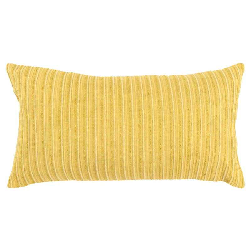 Oreiller 14 po x 14 po en mélange de coton jaune