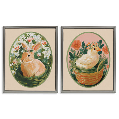 Bloom Nest Animals 2pc Floating Frame Set, design by Yen