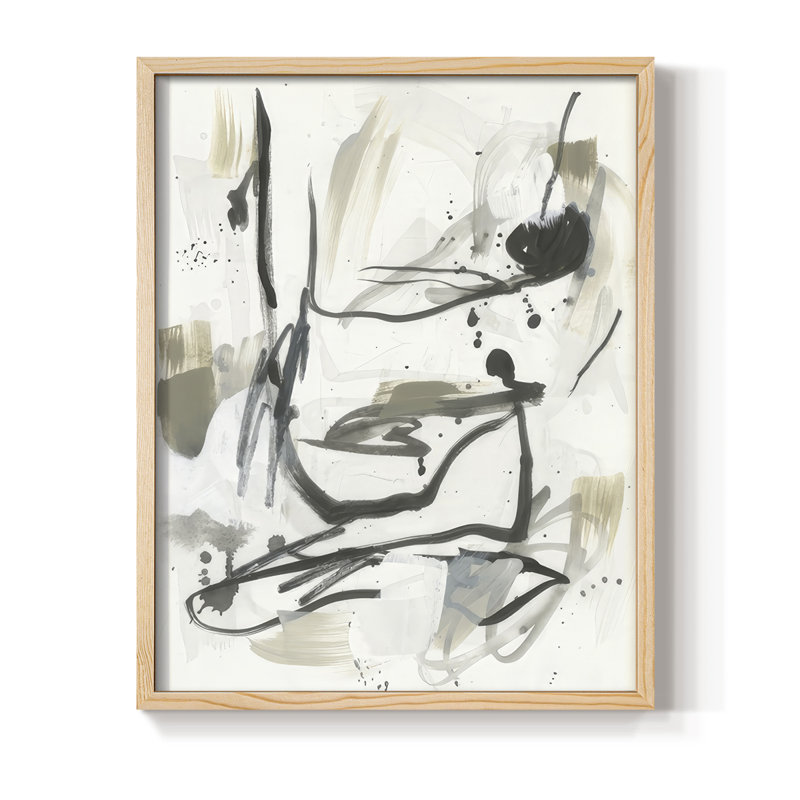 «Serpentine Alphabet II», reproduction encadrée - bois massif, Naturel, H 11 po x l 9 po