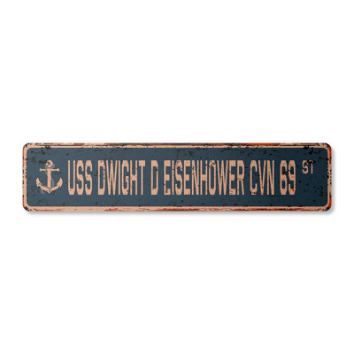 Plaque de rue en plastique robuste Dwight D Eisenhower 7 po x 30 po