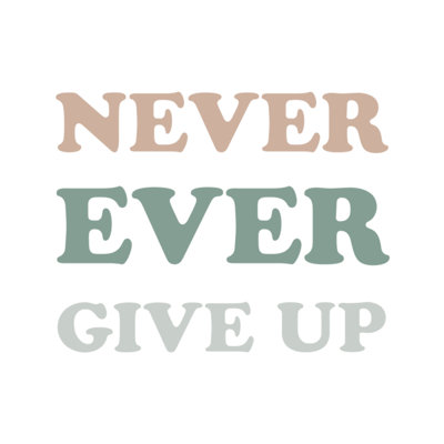 Never Ever Give Up 1 Piece Wrapped Canvas Wall Art