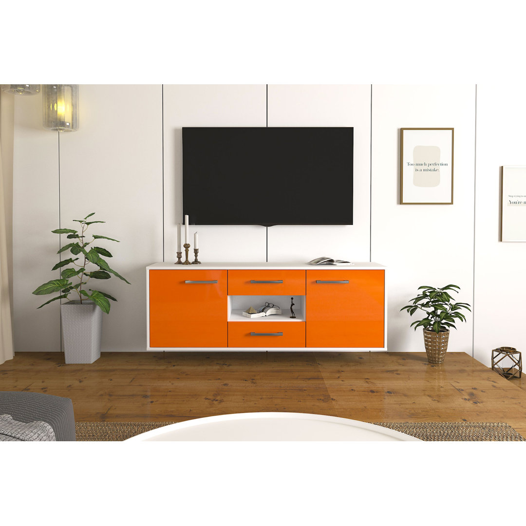 TV-Ständer Tampa, Farbe: Mint/Anthrazit, Fliegend/Metallgriffe, Größe: 92x49x35 cm