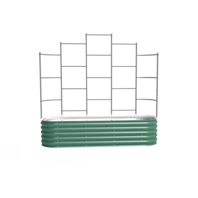 17" Tall 6 In 1 Modular Metal Outdoor Raised Garden Bed With Trellis