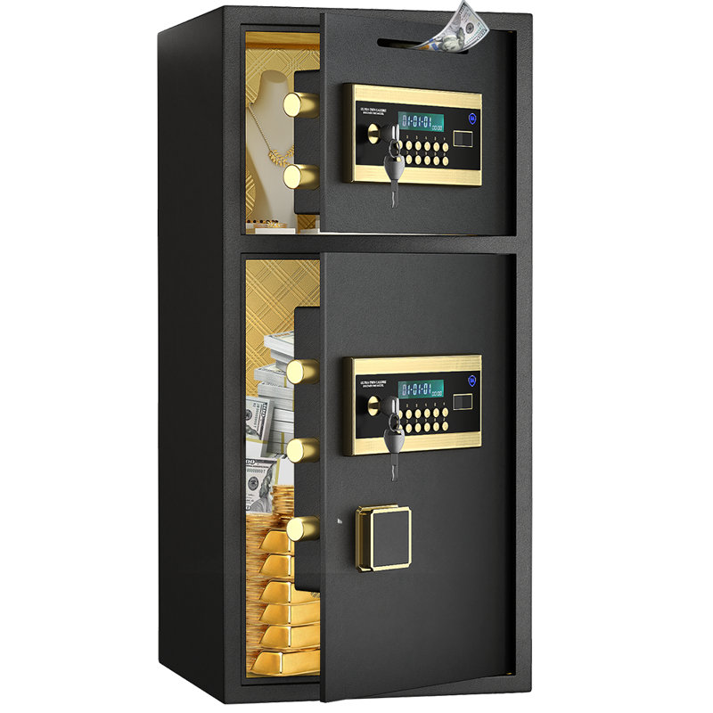 Extra Large Safe Box, Double Door Security Safes Heavy Duty, Home Office Cabinet Safe with Fireproof Document Bag, Deposit Slot & Adjustable Shelf, Hidden Box for Jewelry, Money, Gun