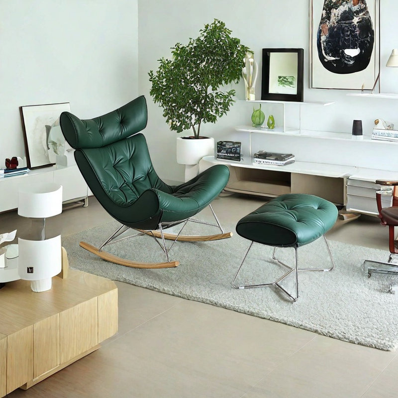Chaise berçante simple de style italien, Vert