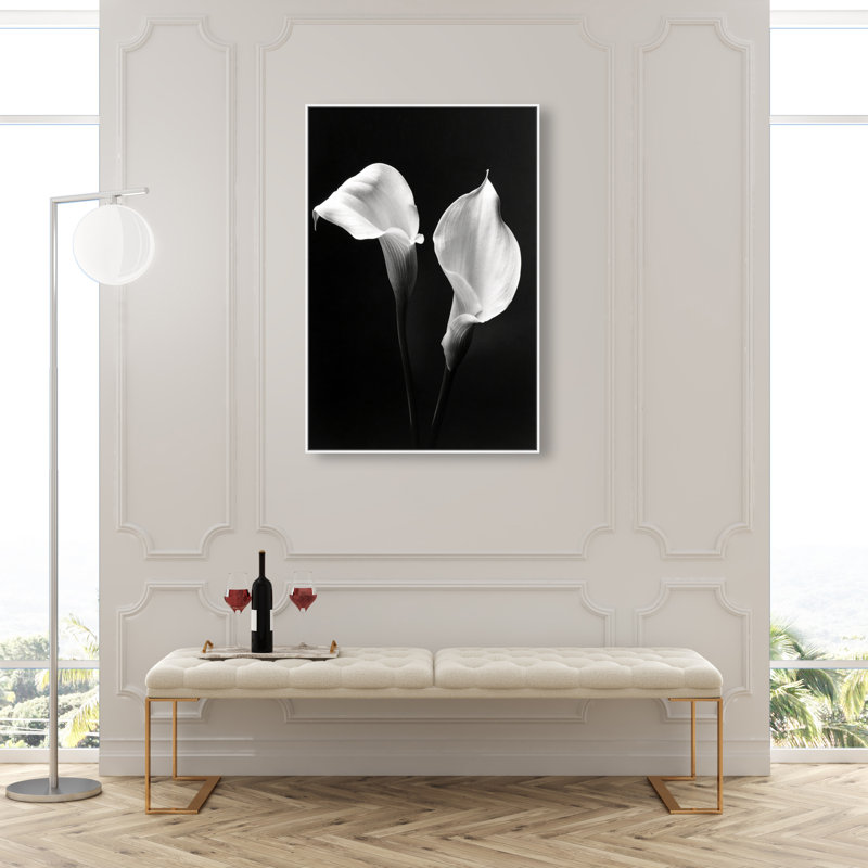 Calla Lily Floral & Botanical Canvas Print by Oliver Gal, Black Frame, 10 x 15, 31"H x 46"W, White Floater Frame