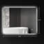 Miroir de meuble-lavabo 39 po x 32 po avec DEL, brouillard, intensité variable, température de couleur réglable, fixation murale, fonction mémoire, horizontal / vertical, verre transparent, cadre en aluminium