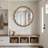 Yellowish Brown 24 Inch Wavy Round Solid Wood Frame Decorative Mirror,for Bedroom, Bathroom, Living Room, Entryway