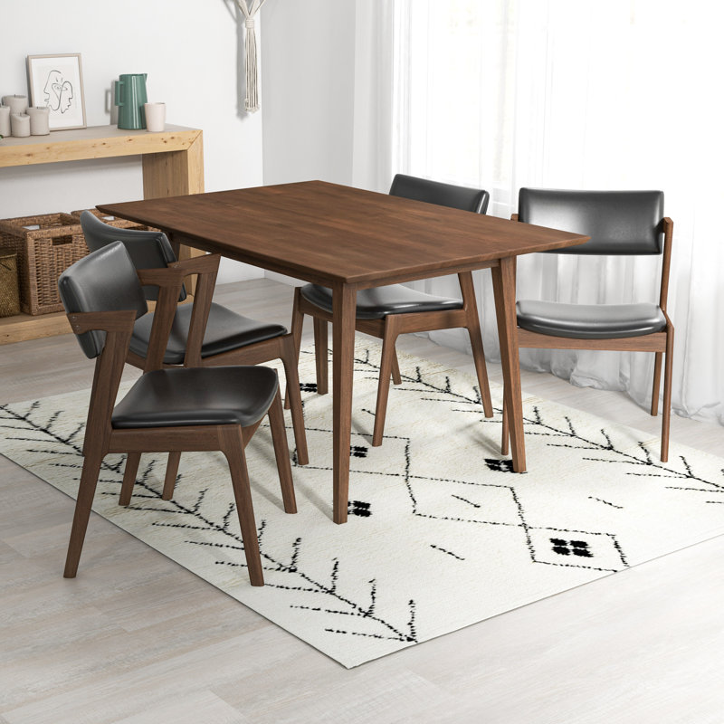 Kierica 4 - Person Solid Wood Top Four Leg Dining Set, 29.5"H x 47"L x 29.5"W