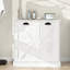Armoire de trieur de linge inclinable - blanc. Conception à la mode. Sacs en tissu amovibles pour le tri. E1, peint. Imperméable et sécuritaire. Assemblage facile. Armoire blanche d'une capacité de charge de 100 livres. Élégant