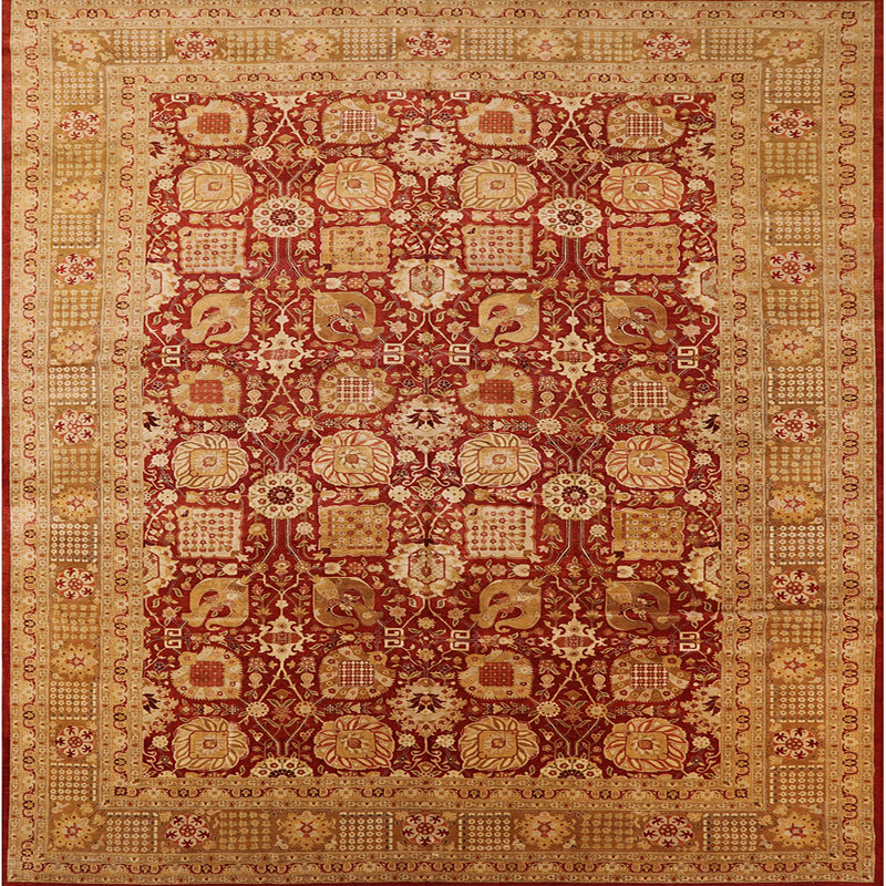 Tapis orange Thjodulf, Carré 3 pi