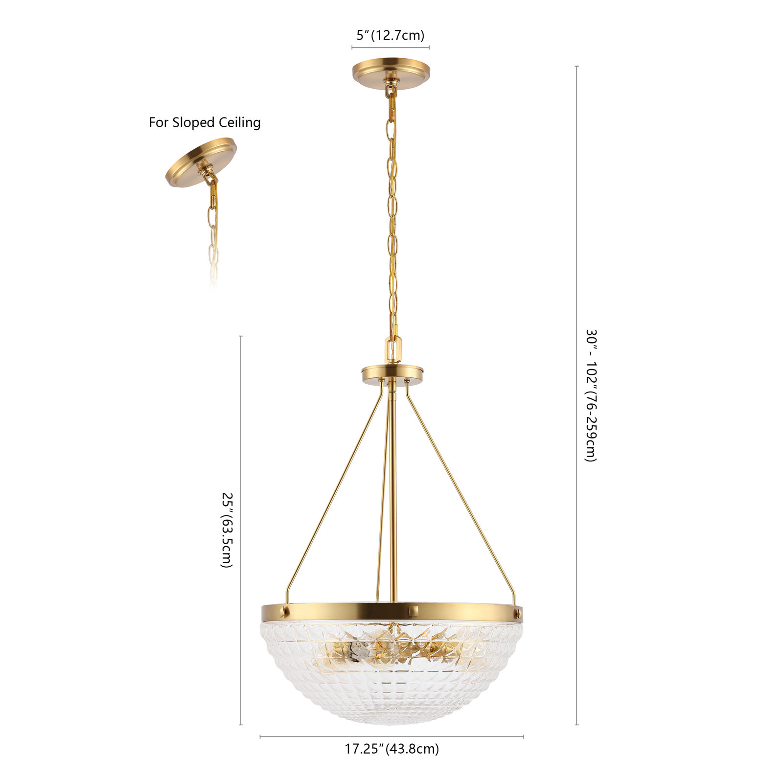 Neroli 3 Light Glass Iron Dimmable Pendant