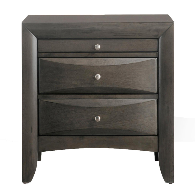 Table de chevet avec 2 tiroirs, Chêne