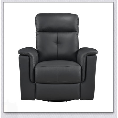 Black Leather Swivel Glider Reclining Chair With Plush Comfort And Durable Upholstery For Luxury Living Rooms