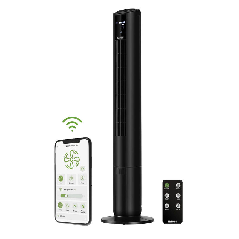 42" SmartConnect Wi-Fi Oscillating Digital Tower Fan, 5 Speeds, Remote Control