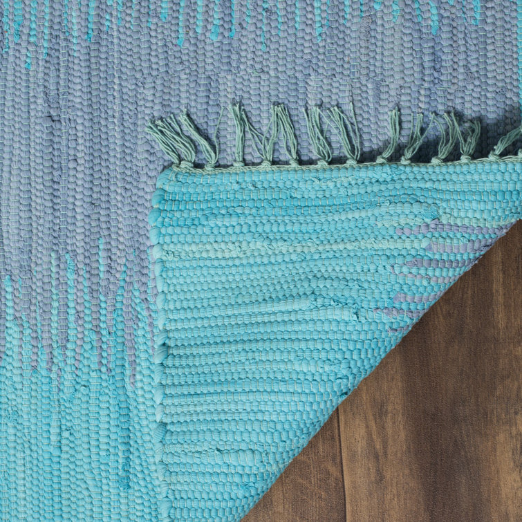 Tapis turquoise en coton tissé à la main Cayman