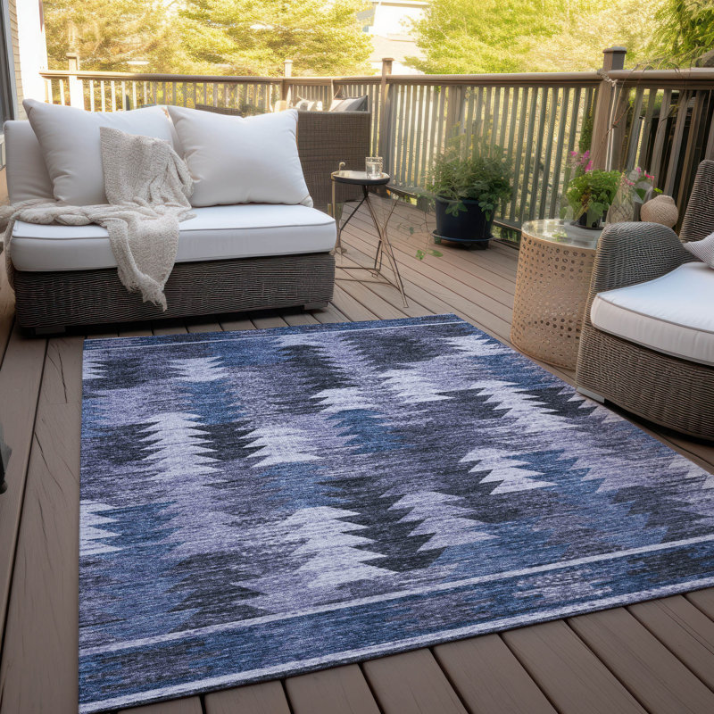 Mahaney Washable Southwestern Indoor / Outdoor Rug, Rectangle 9' x 12'