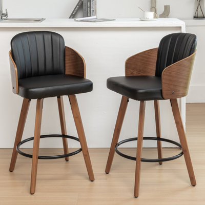 Ljubka Faux Leather Swivel Stools
