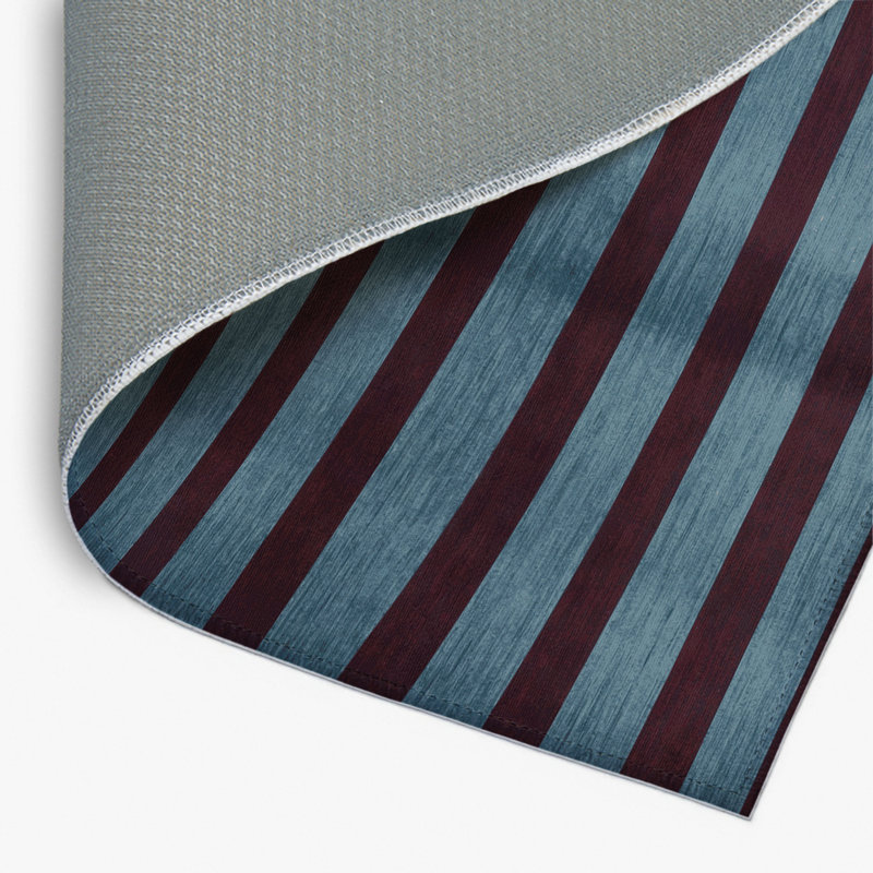 Tapis intérieur / extérieur rouge HorizontalStripes, Rectangulaire 8 pi x 10 pi