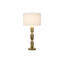 Lampe de table moderne en métal empilable avec détails en verre et abat-jour en lin-473028503