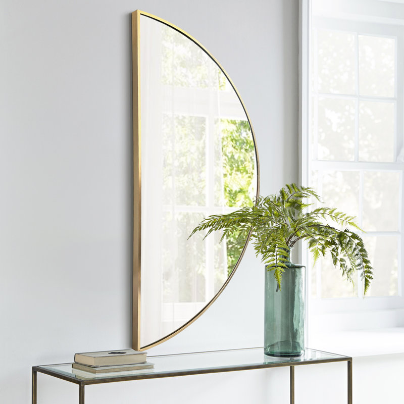 Miroir mural en métal, Doré, 20 po x 40 po