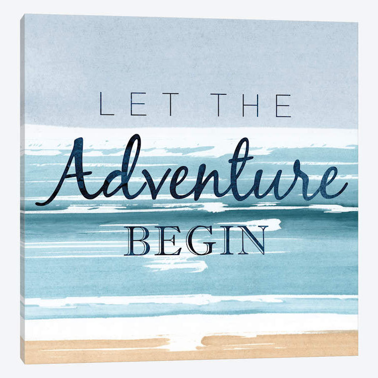 «let the adventure begin', art textuel sur toile, H 12 po x l 12 po x P 1,5 po, Toile tendue, Pas de tapis