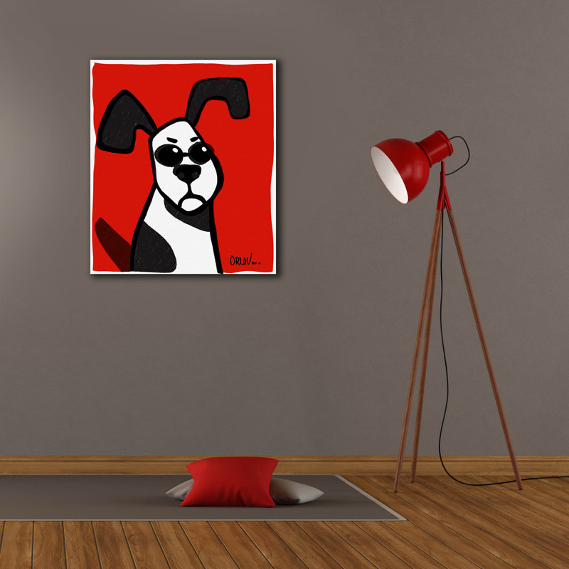«Dog On Red» par Irena Orlov, H 30 po x l 26 po x P 1,5 po