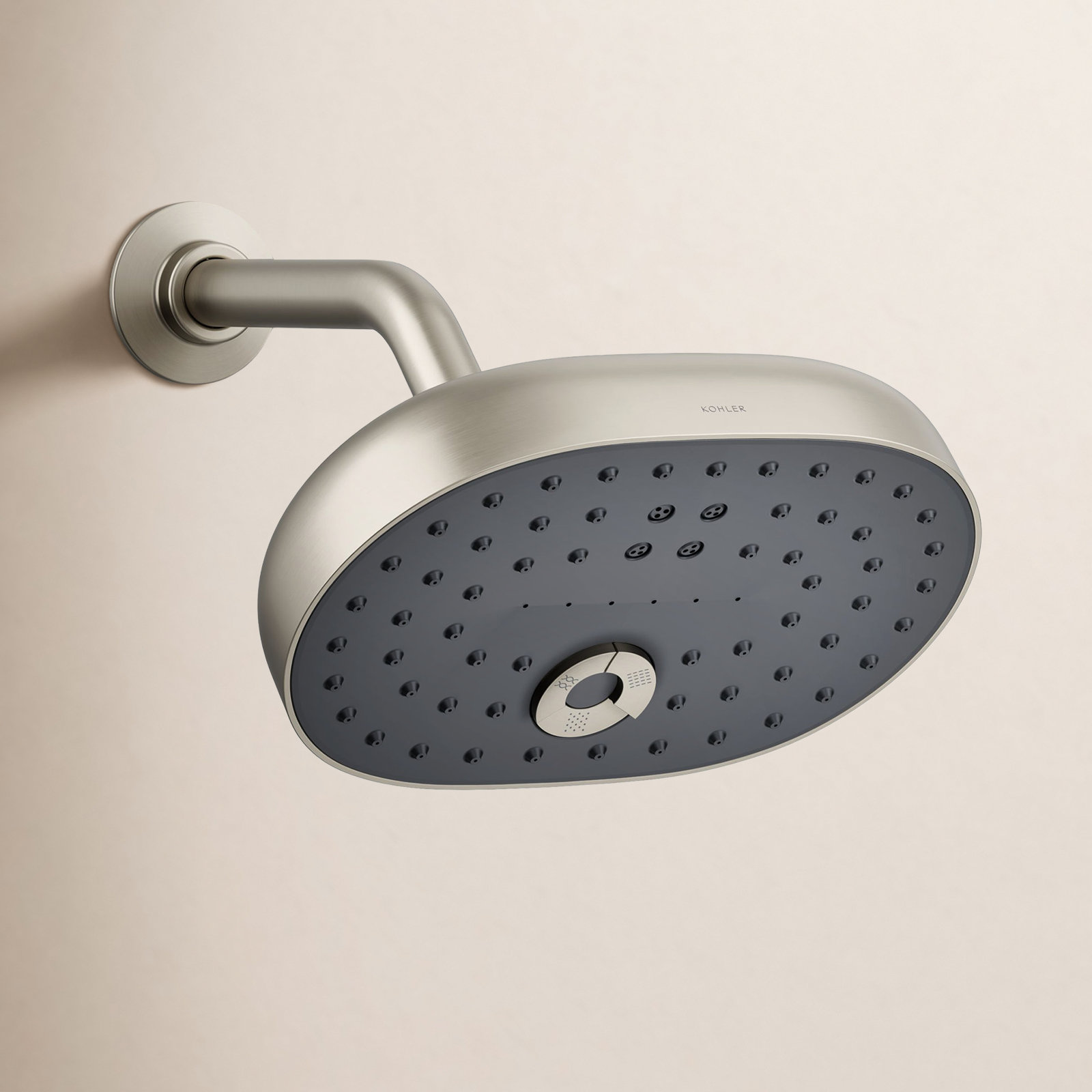 Statement 2.5 GPM Oval Multifunction Showerhead, Vibrant  Brushed Nickel