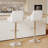 Aryelle Bar Stools Set of 2, Adjustable Counter Height Stools with Back and Arm, Modern Swivel Bar Chairs with Footrest, Upholstered PU Leather Kitchen Island Stools, White-870189731-864890693