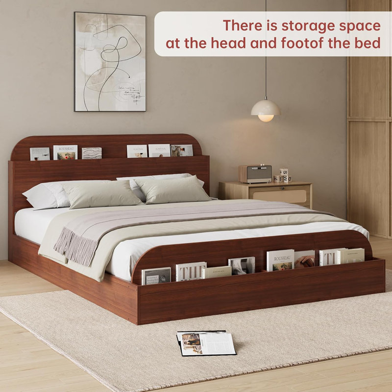 Solid Wood Platform Bed Frame, Full Size/Espresso
