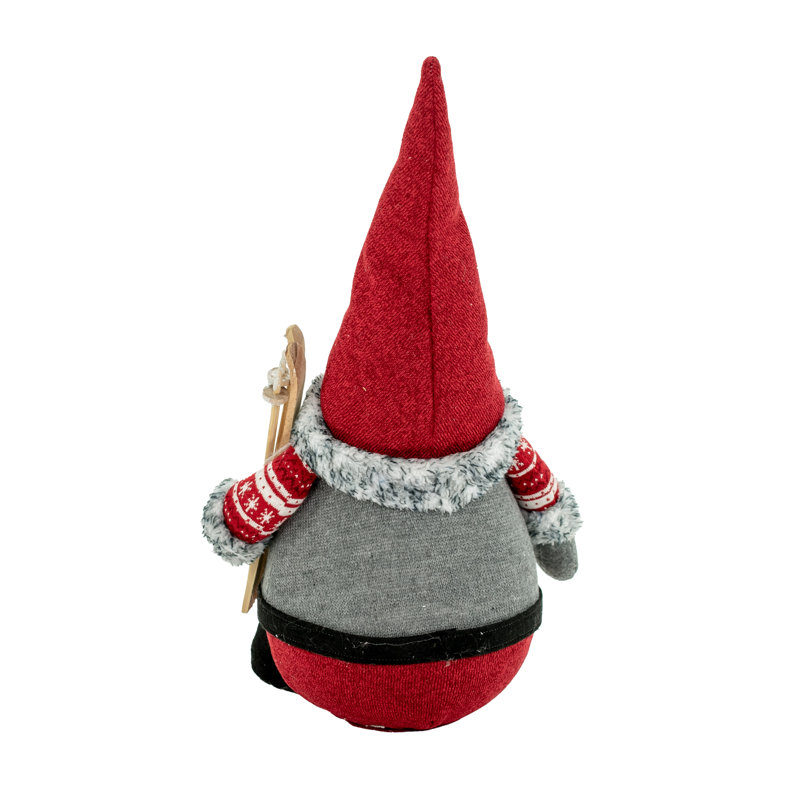 Plumes épaisses père noël avec figurine skiis