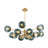 Ealf 12 - Light Gradient Blue Modern Linear Sputnik Glass Bubble Chandelier-114357294