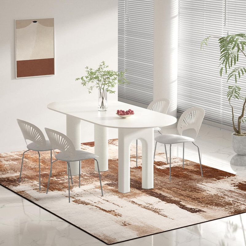 Fillender Washable Area Rugs Non-Slip Modern Abstract Soft For Living Room Entryway Bedroom, Brown, Rectangle 5' x 7'
