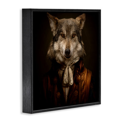 Loup de haute société, estampe numérique, design par Kelley Parker