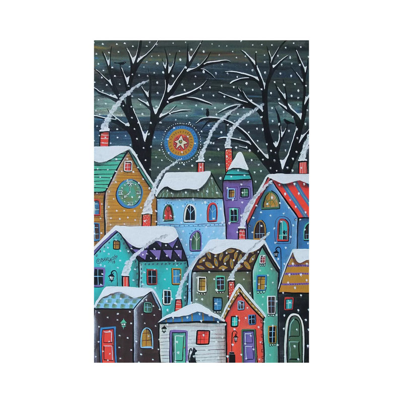 Colourful Winter City by Karla Gerard - Wrapped Canvas Painting