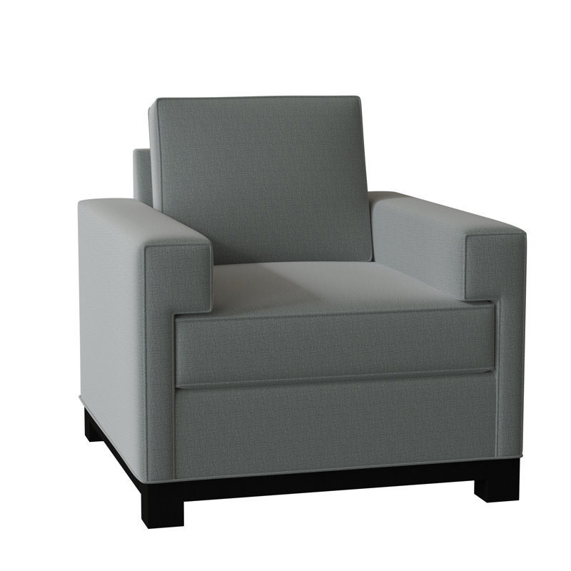Fauteuil de 38 po de largeur Grace, Noir, Souple, Merle bleu Marlow