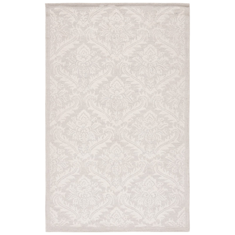 Preas Micro-Loop Hand Tufted Wool Floral Rug, Rectangle 8' x 10'